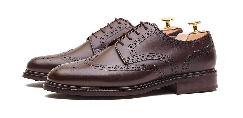 Sapatas norueguesas do derby do conhaque para homens, sapatas marrons dos bluchers dos homens