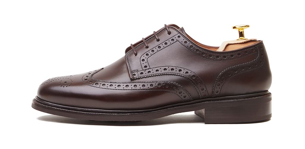 Sapatas norueguesas do derby do conhaque para homens, sapatas marrons dos bluchers dos homens