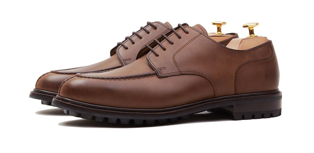 Sapatas norueguesas do derby do conhaque para homens, sapatas marrons dos bluchers dos homens