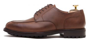 Sapatas norueguesas do derby do conhaque para homens, sapatas marrons dos bluchers dos homens