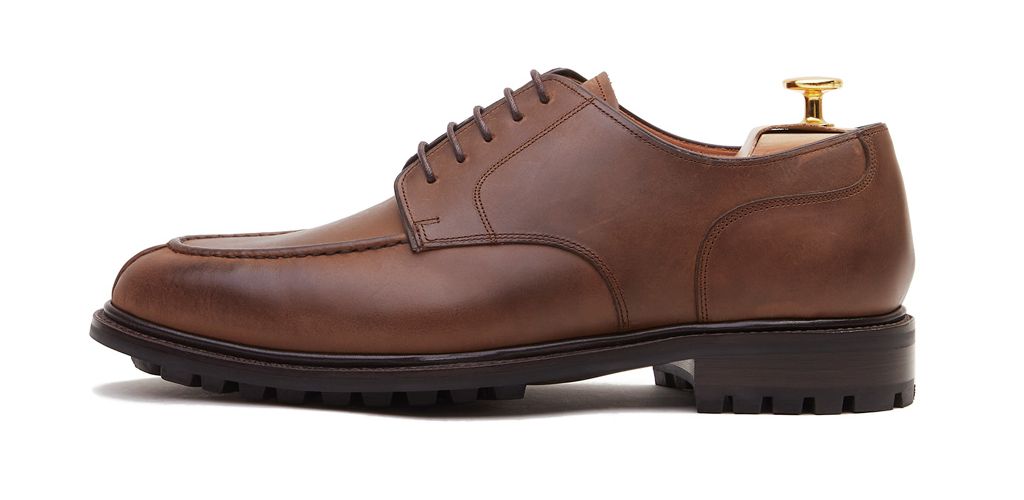 Sapatas norueguesas do derby do conhaque para homens, sapatas marrons dos bluchers dos homens