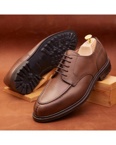 Sapatas norueguesas do derby do conhaque para homens, sapatas marrons dos bluchers dos homens