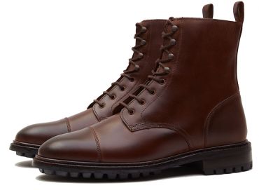 Carregadores de Brown derby corte pá, botas cordas com ganchos, homens botas marrons, botas Balmoral