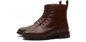 Carregadores de Brown derby corte pá, botas cordas com ganchos, homens botas marrons, botas Balmoral