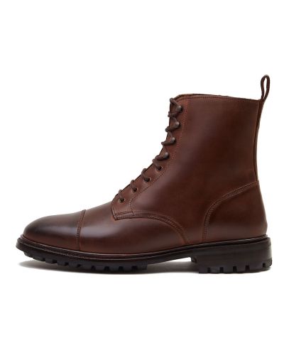 Carregadores de Brown derby corte pá, botas cordas com ganchos, homens botas marrons, botas Balmoral